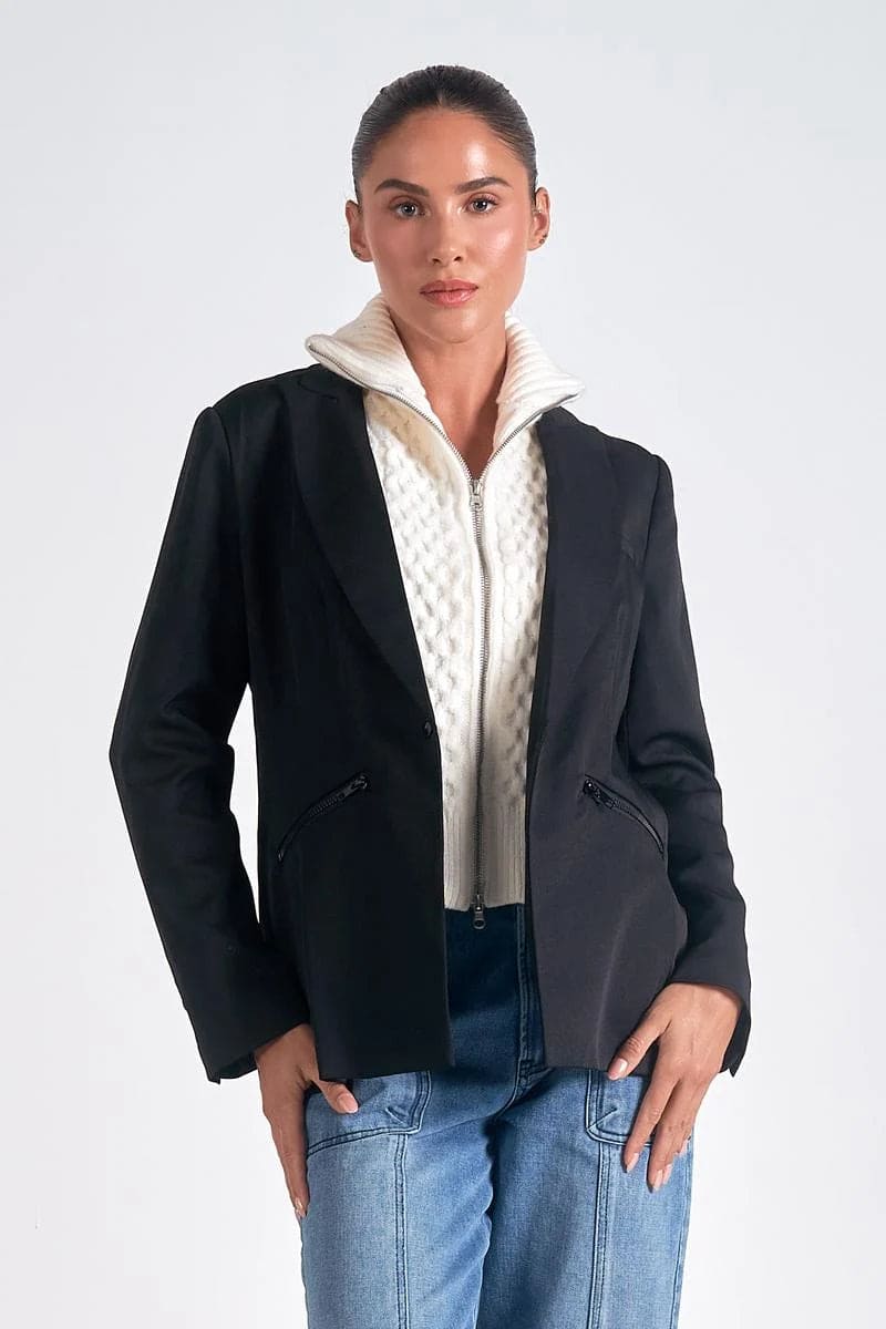 Women's Blazer with Knit Dickie