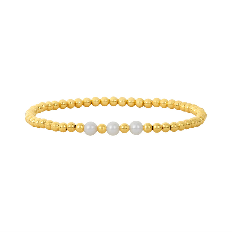 Gold 3MM Karen Lazar Design Beaded Bracelets