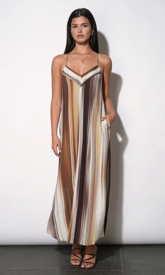 Stella Vertical Watercolor Maxi Dress