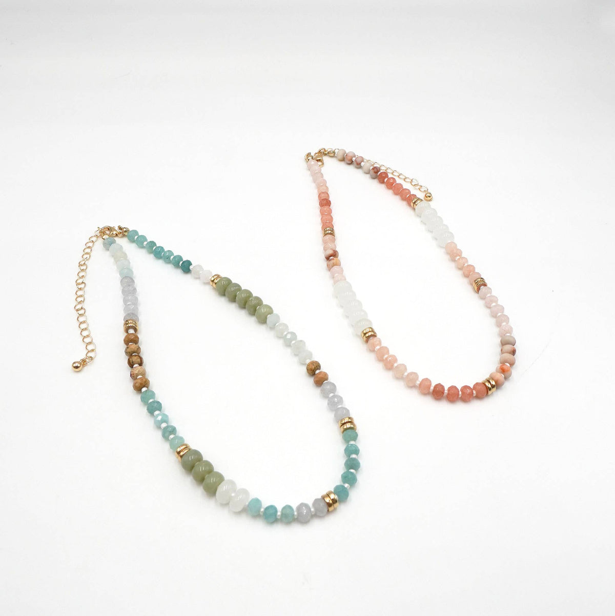 Green Jade & Blue Amazonite Beaded Necklace, photo 3 of 4