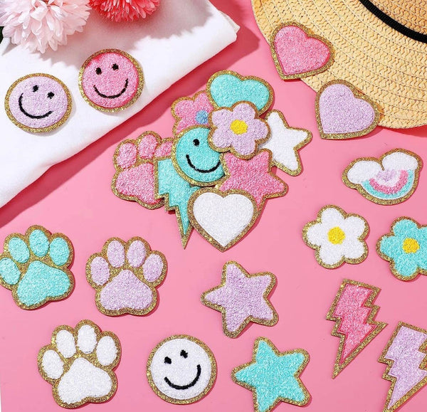 Chenille self adhesive patches Harper & Barlow