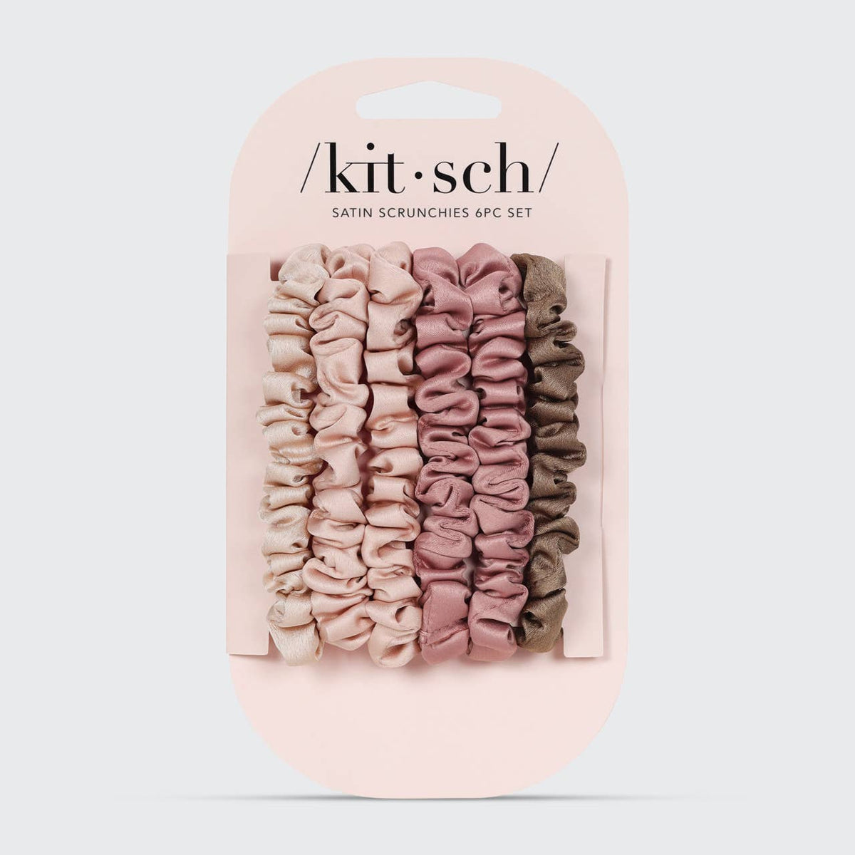 KITSCH - Ultra Petite Satin Scrunchies 6pc - Terracotta KITSCH
