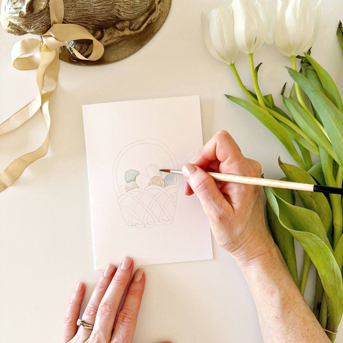 Easter paintable watercolor notecard set