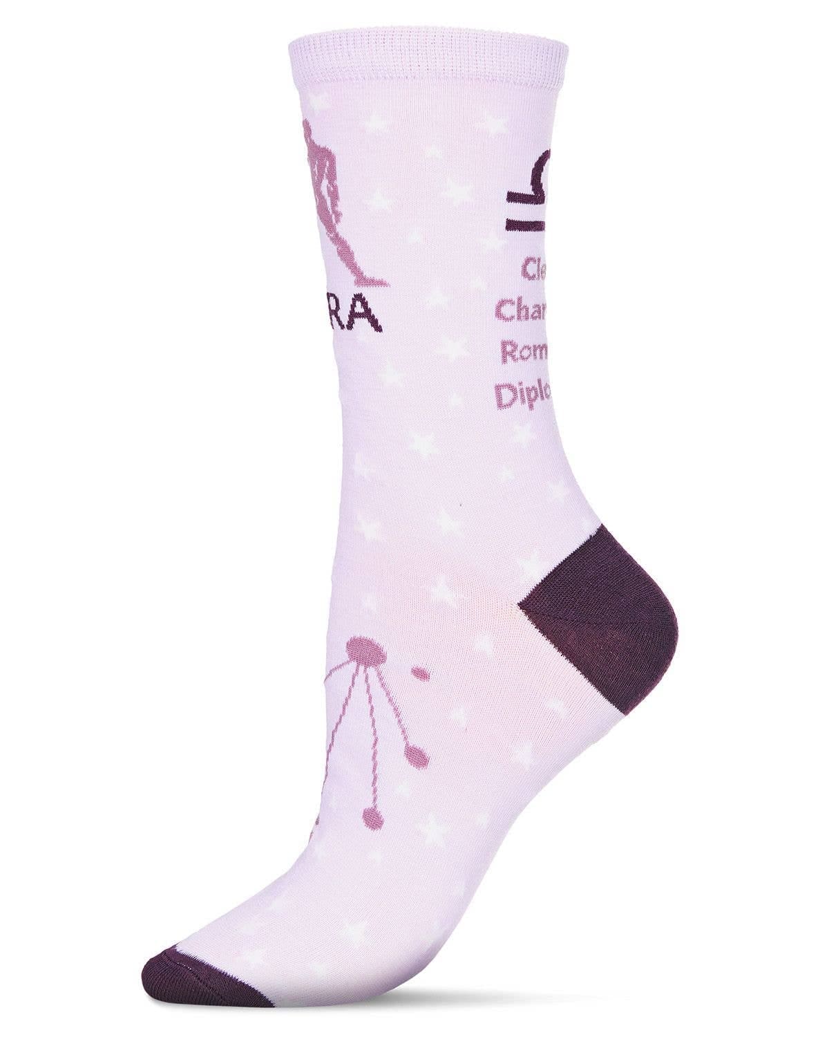 Libra Zodiac Sign Crew Sock: 9-11 / Lavender Infinity Classics International Inc.