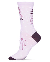 Libra Zodiac Sign Crew Sock: 9-11 / Lavender