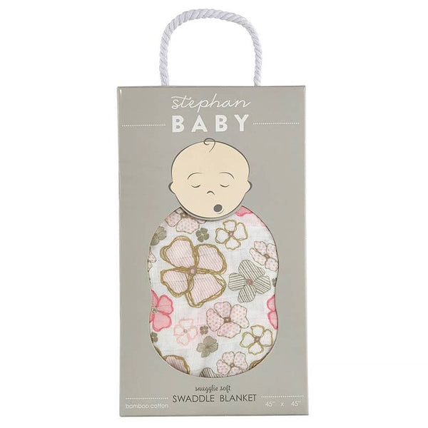 Stephan Baby by Creative Brands - Swaddle Blanket - Playful Posies Stephan Baby by Creative Brands