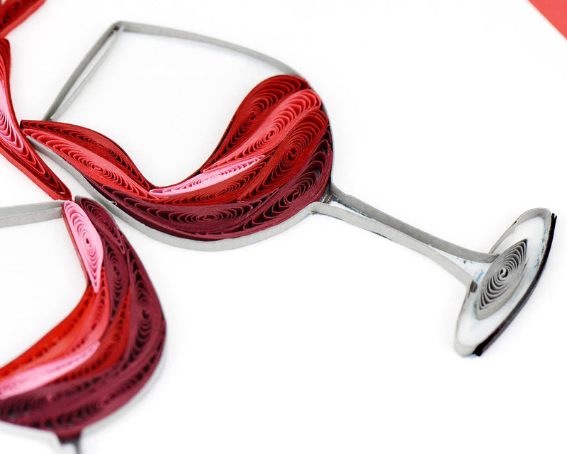 Quilling Card - A Toast to Love Quilled Greeting Card Quilling Card