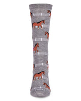 Show Pony Bamboo Blend Crew Socks: Med Gray Heather / 9-11