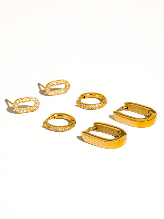 Women's 18K Gold Non-Tarnish Hoop Earrings