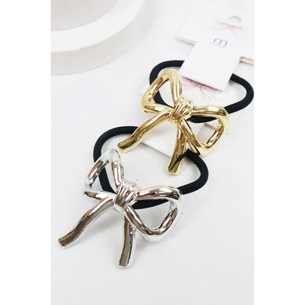 Metal Bow Ponytail Holder Love and Repeat