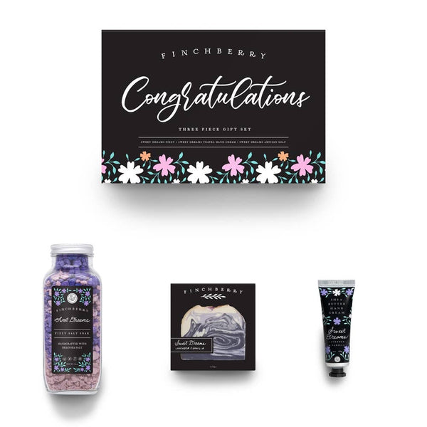 FinchBerry - Congratulations 3 Pc Handcrafted Bath & Body Gift Set FinchBerry