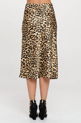 Renee C. - Made in USA Leopard Print A Line Midi Skirt Renee C.