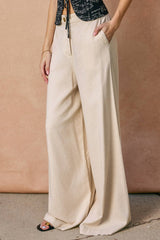 Women's Linen Blend Wide Leg Pants