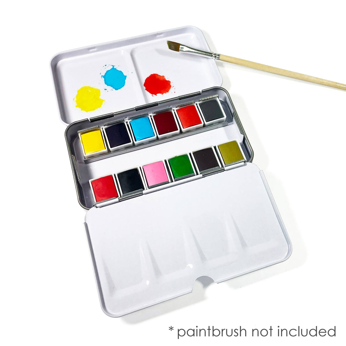 Travel-Friendly Metal Palette - 12 Colors: Watercolors-Metal Palette