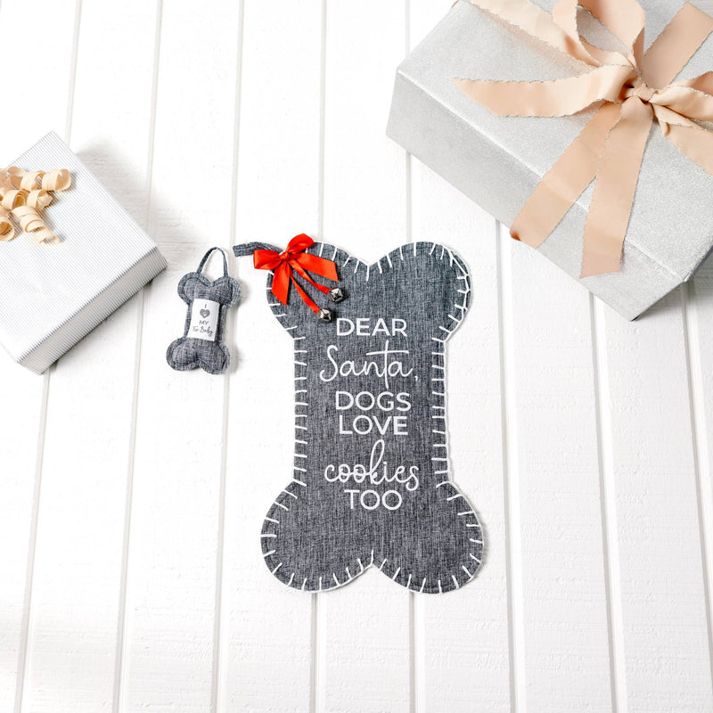 Dogs - Canvas Tweed Stocking with Mini Ornament Pavilion