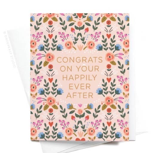 Onderkast Studio - Congrats on Your Happily Ever After Floral Greeting Card Onderkast Studio