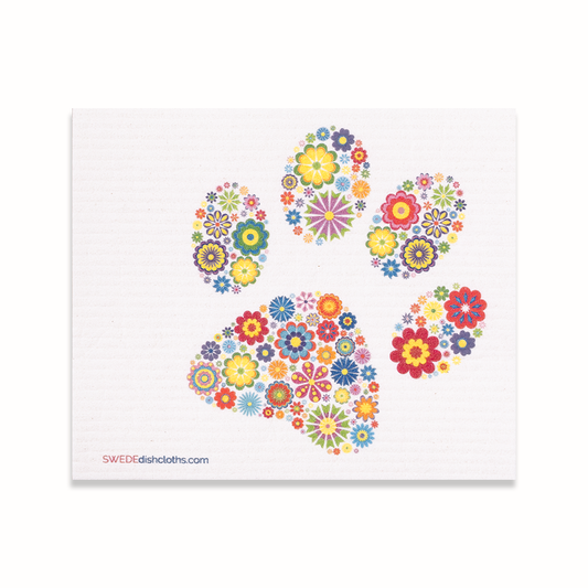 SWEDEdishcloths - Swedish Dishcloth Floral Dog Paw SWEDEdishcloths