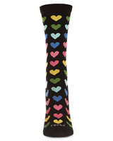 Multicolored Hearts Bamboo Crew Women's Socks