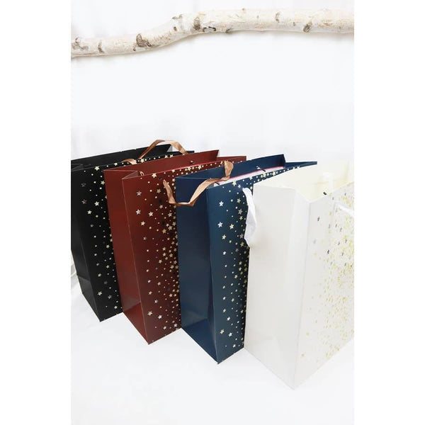 Gold Foil Stars Solid Color Large Size Gift Bag: MIX COLOR / ONE Love and Repeat