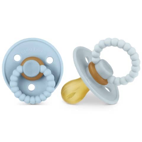 Bleu La La - Luladream Pacifier + Clip Collection - Natural Rubber Nipple Bleu La La
