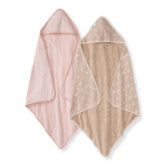 Burt's Bees Baby - Whimsical Floral Organic Knit Terry Towels Set of 2