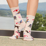 Dogs on the Beach Bamboo Blend Crew Socks