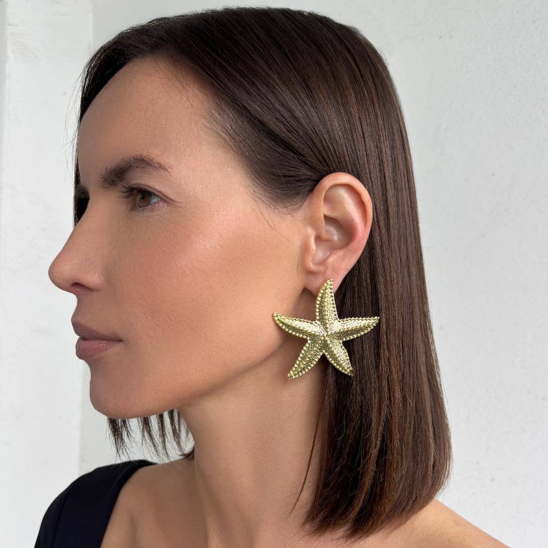 Starfish Oversized Shell Stud Earrings