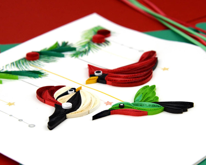 Quilling Card - Holiday Bird Ornaments Quilling Card