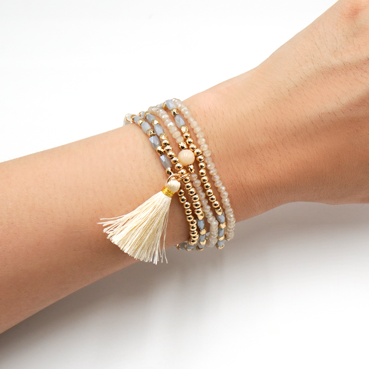 Beaded Tassel Bracelet Set, photo 3 of 3