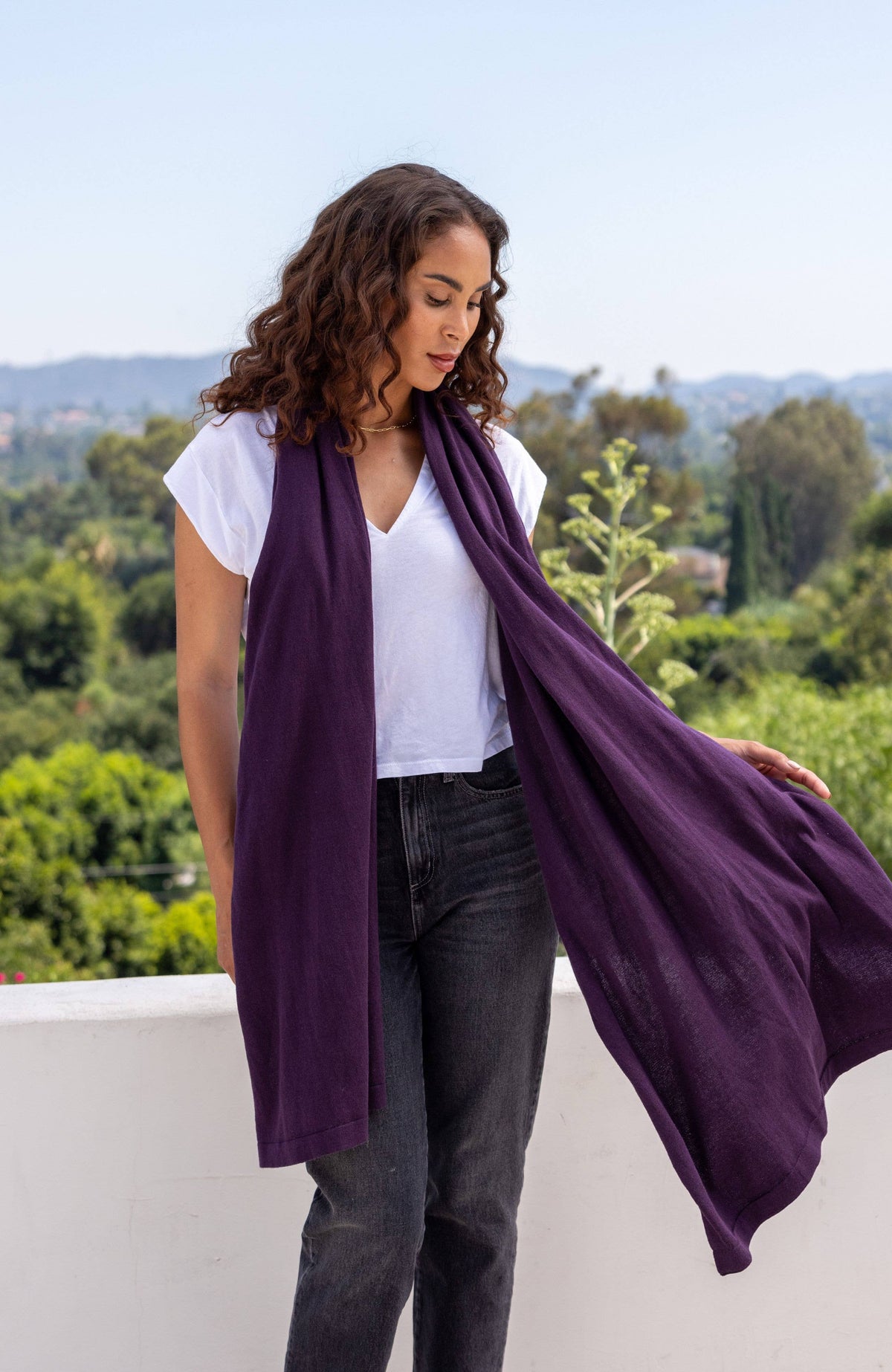 zestt organics - Dreamsoft Organic Cotton Travel Scarf - Blackberry zestt organics