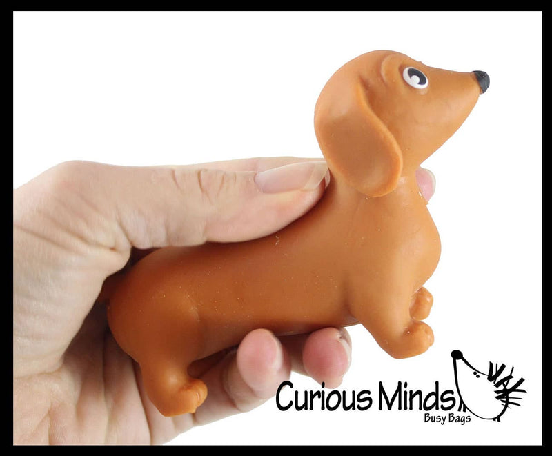 Curious Minds Toys - 1 Stretchy Weiner Dog Crushed Bead Sand Filled - Doggy Lover Curious Minds Toys