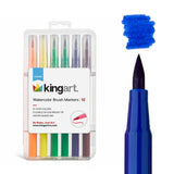 KINGART - Watercolor Brush Tip Markers - 12 Colors