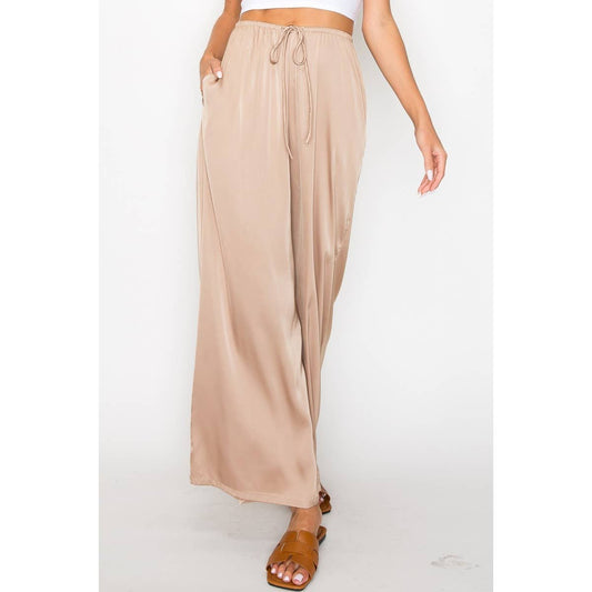 Women's Satin wide leg pants