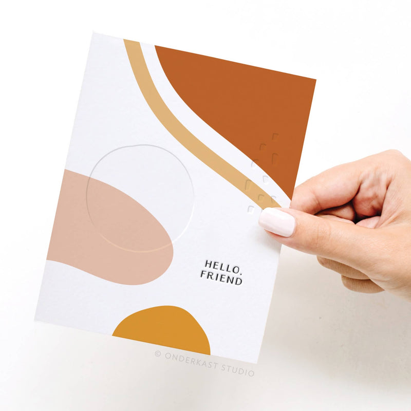 Onderkast Studio - ON SALE – Hello, Friend Abstract Letterpress Greeting Card Onderkast Studio