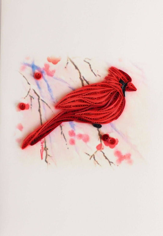 Cardinal & Holly (Mini Quilled Card)
