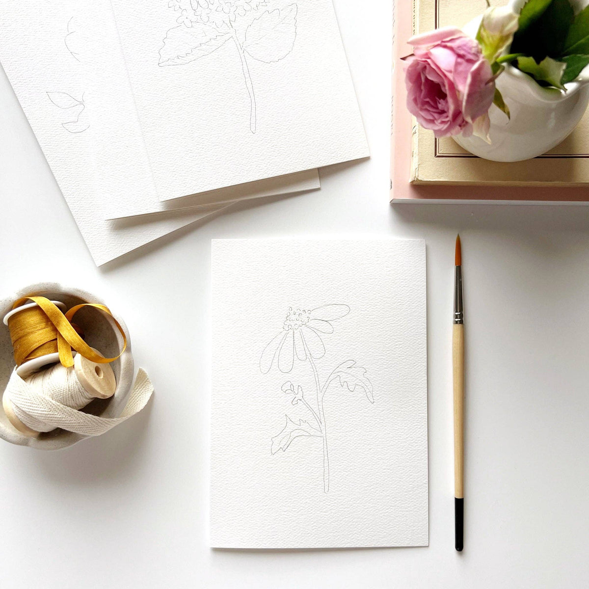 emily lex studio - Garden flowers paintable notecards emily lex studio