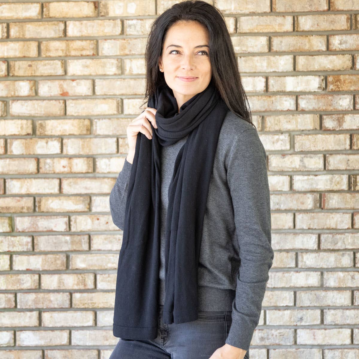 zestt organics - Dreamsoft Organic Cotton Travel Scarf - Black zestt organics