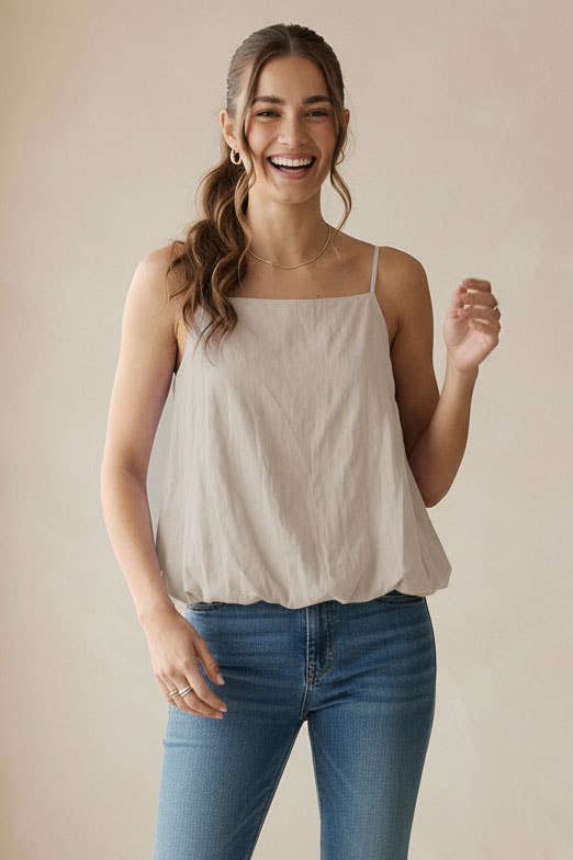 Women's Cami Top With Bubble Hem