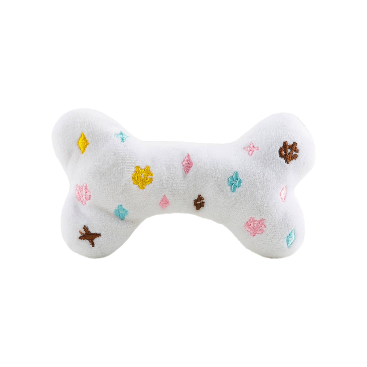 Haute Diggity Dog - White Chewy Vuiton Bones Squeaker Dog Toy