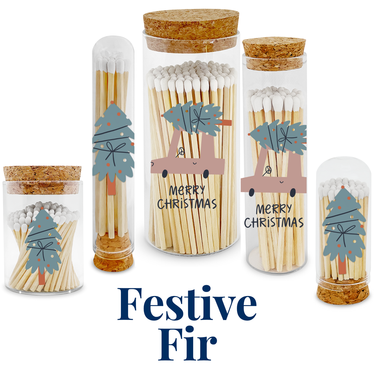 Thankful Greetings - Festive Fir Decorative Matches - Gifts & Stockings Thankful Greetings