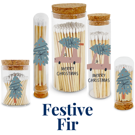 Thankful Greetings - Festive Fir Decorative Matches - Gifts & Stockings Thankful Greetings