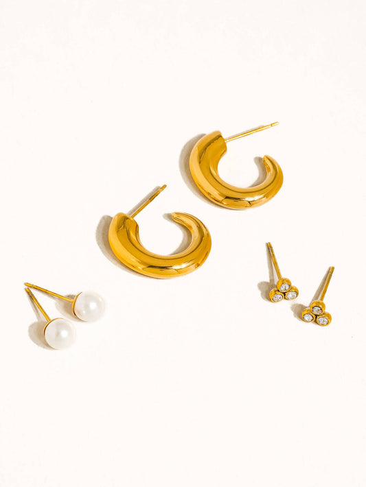 Women's 18K Gold Non-Tarnish Earrings
