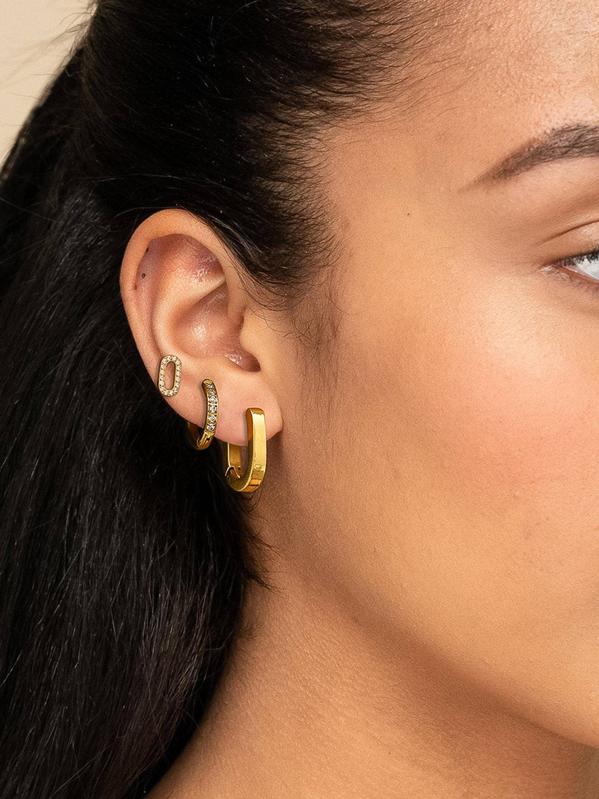 Women's 18K Gold Non-Tarnish Hoop Earrings