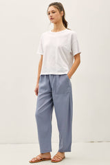 Women's Linen Barrel Pants - Sage