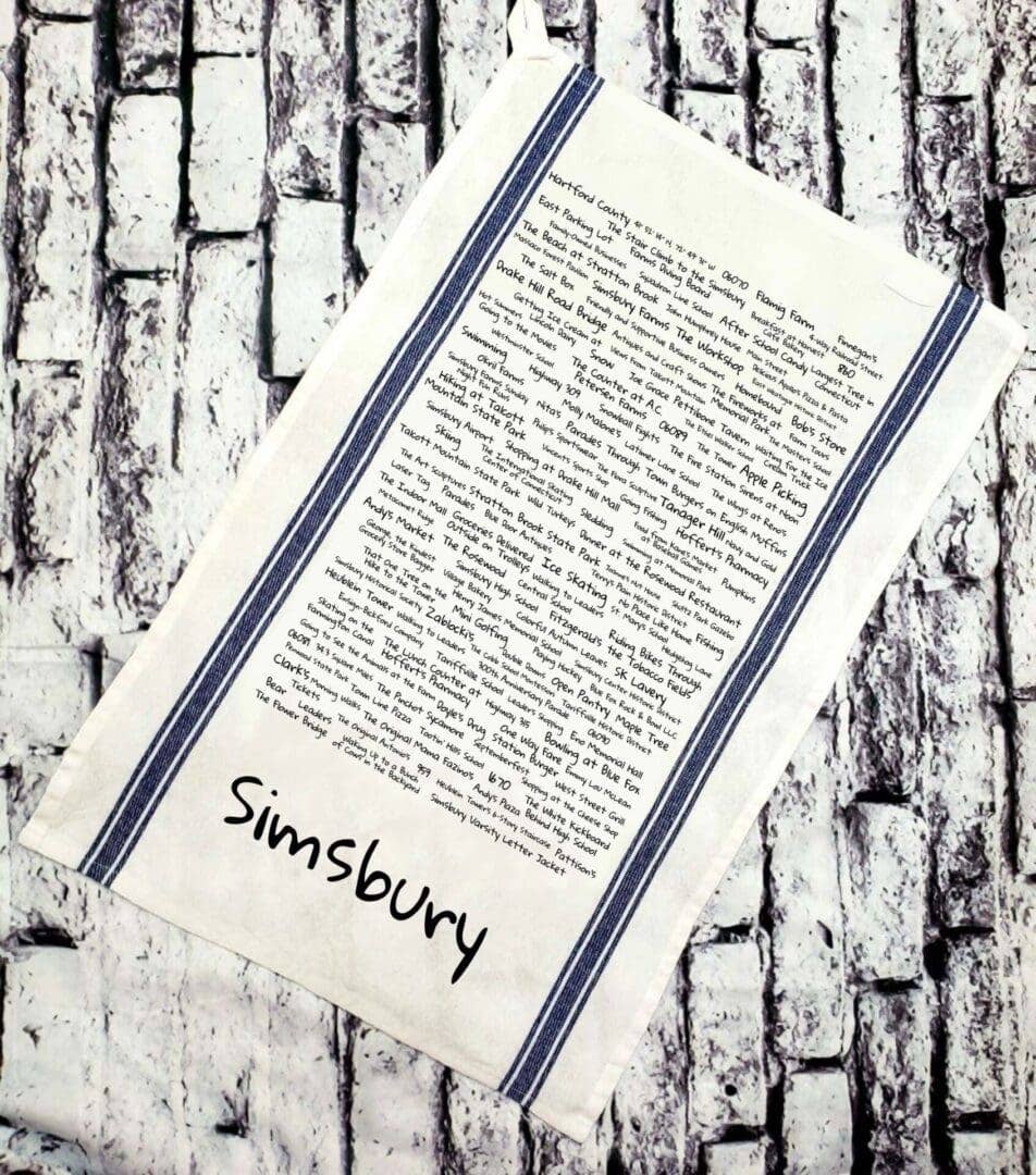 Simsbury Townie Tea Towel