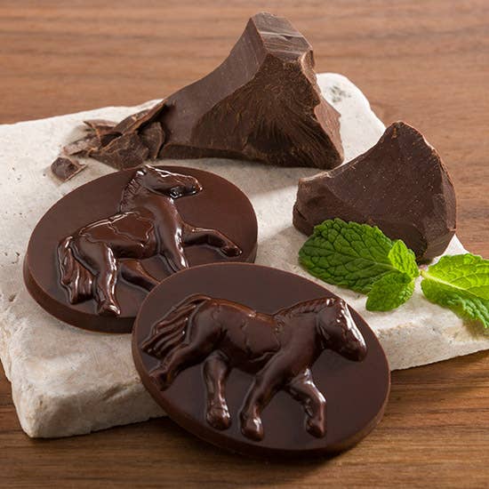 Harbor Sweets Chocolates - Dark Chocolate Peppermint Ponies 8 pc Gable Box