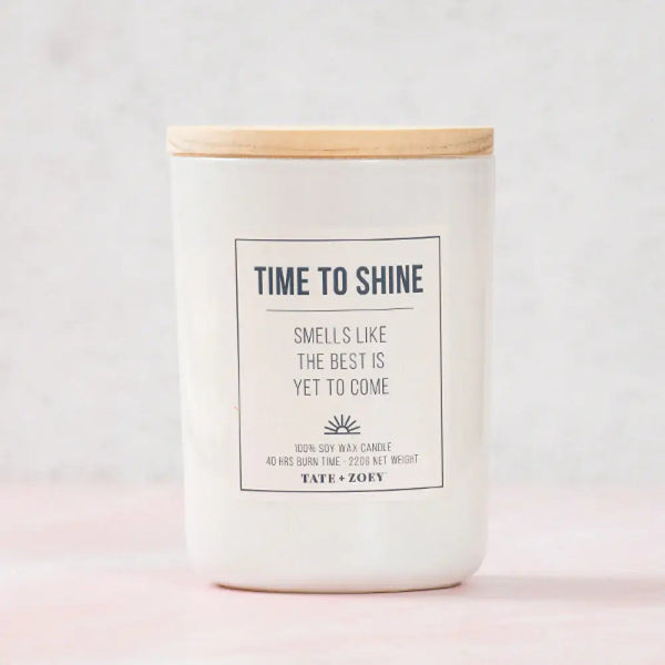 Tate + Zoey - Time to Shine Candle Soy Wax Scented Tate + Zoey