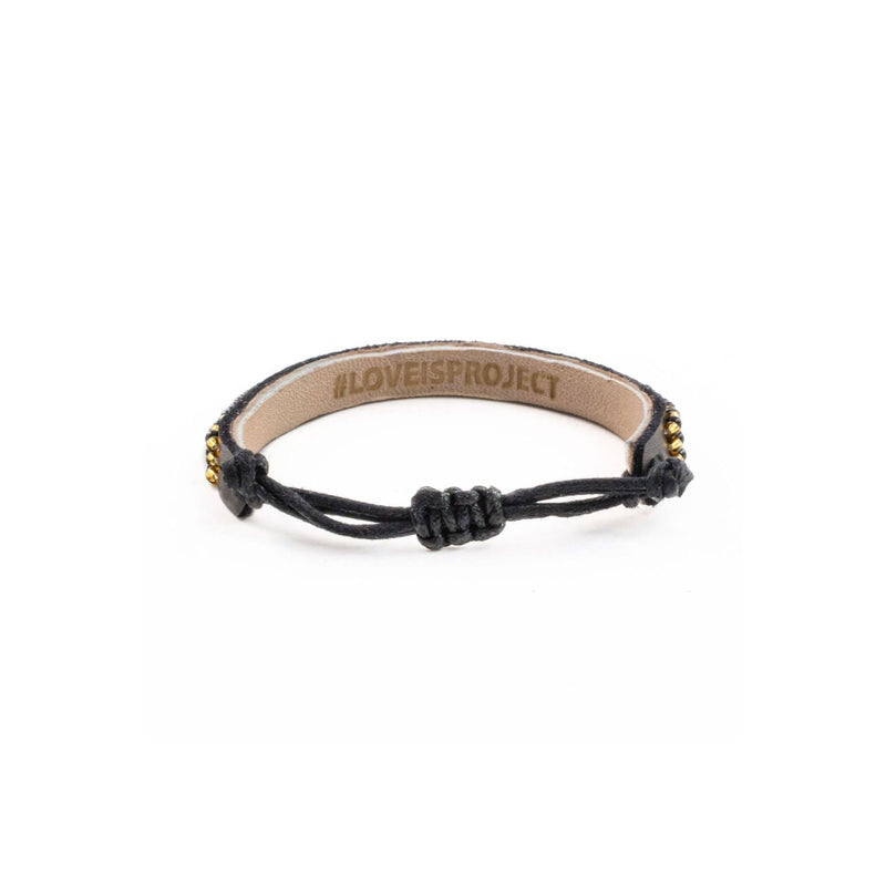 Love Is Project - Skinny LOVE Bracelet - Black/Gold