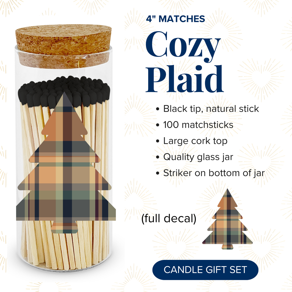 Thankful Greetings - Holiday Trees & Greens Decorative Matches - Gifts & Stocking Thankful Greetings
