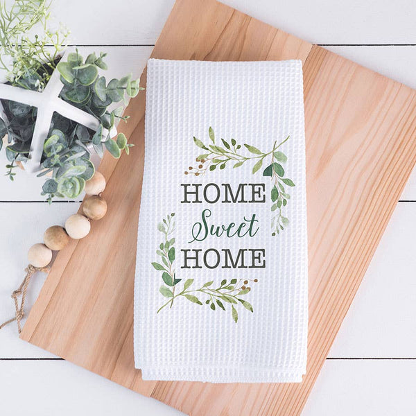 Home Sweet Home Kitchen Towel, Housewarming Dish Towel Canary Road